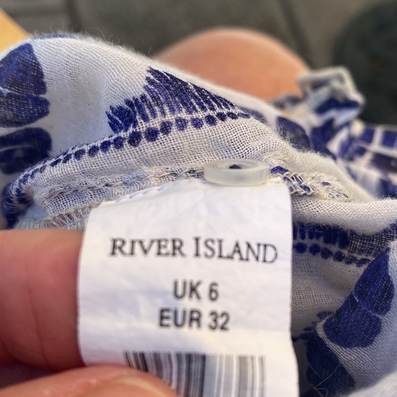 River island blue and white top size 6 - Picture 7 of 7